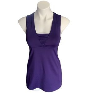 Athleta Purple V-Neck Tank with Built-In Bra Size 34A